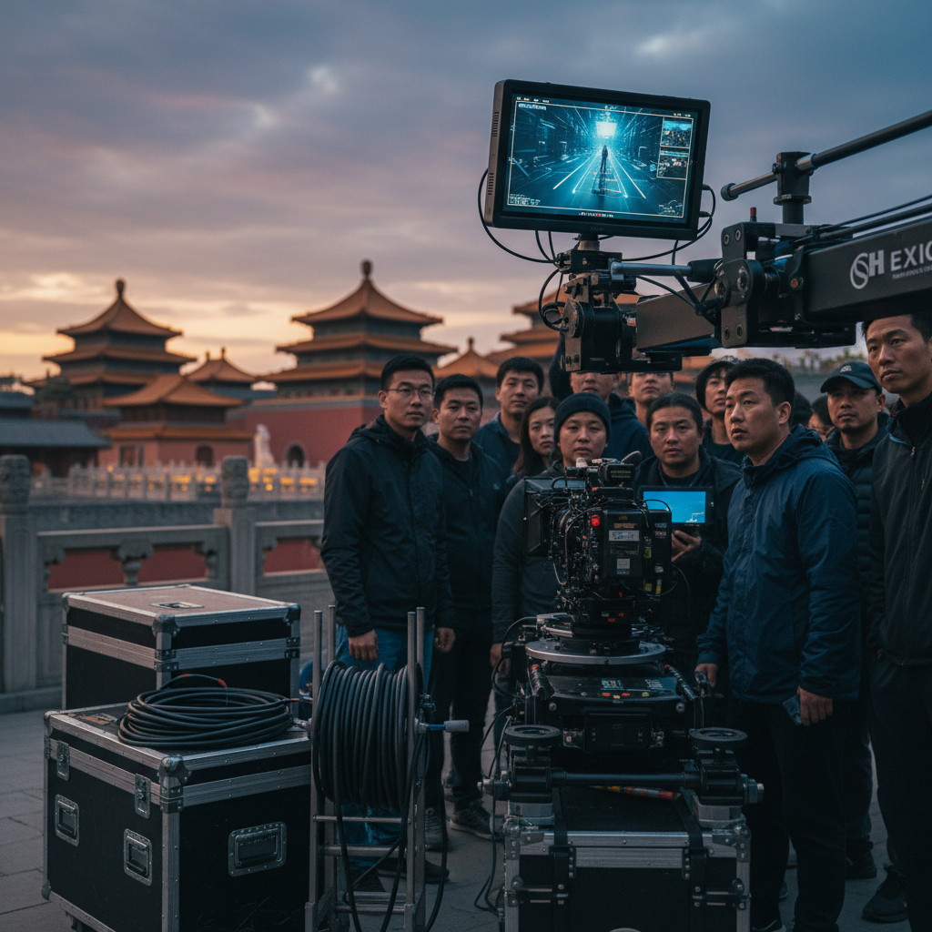 AI video generation on film set at Hengdian Studios