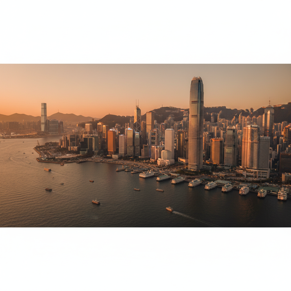 Hong Kong skyline with innovation district